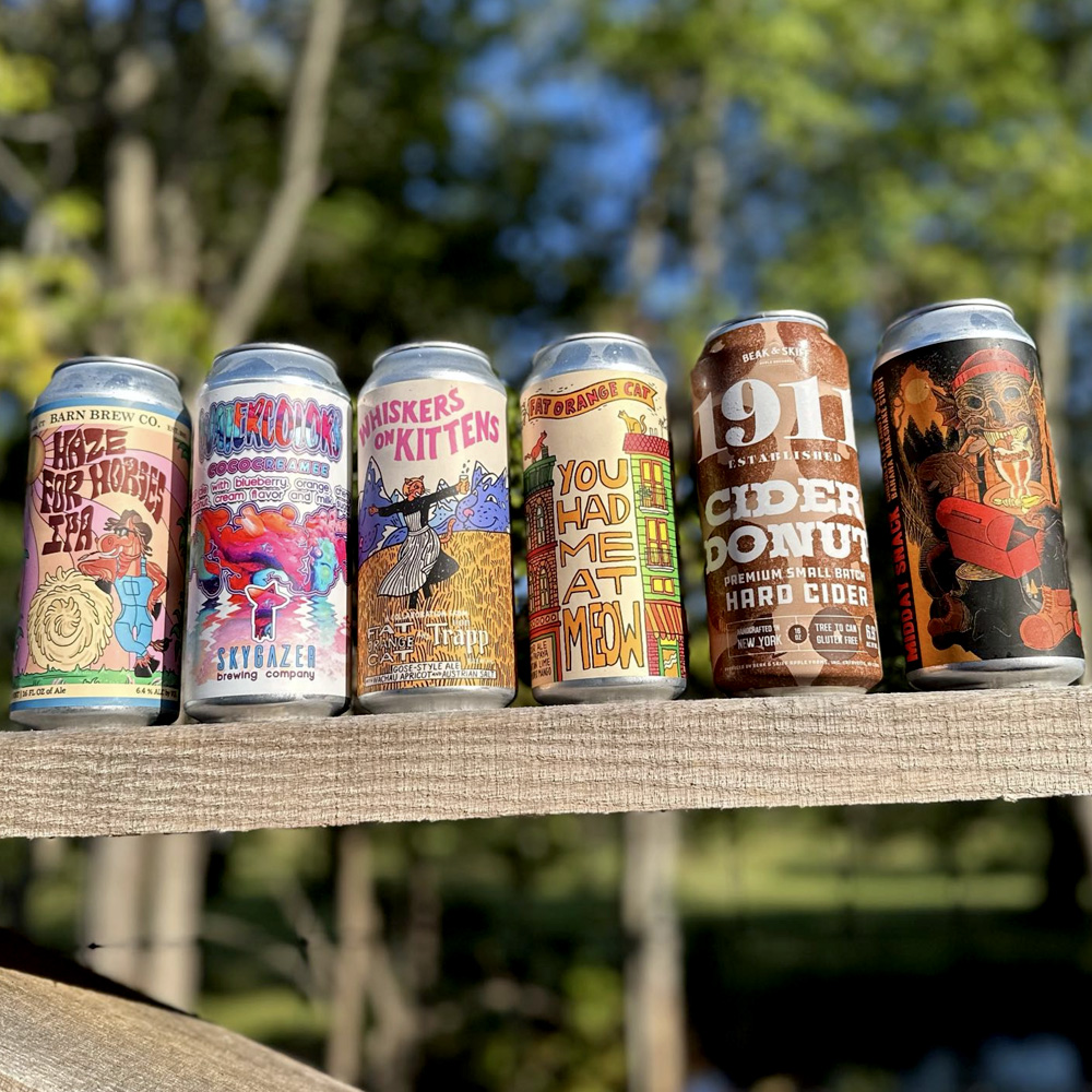 craft beers on fence